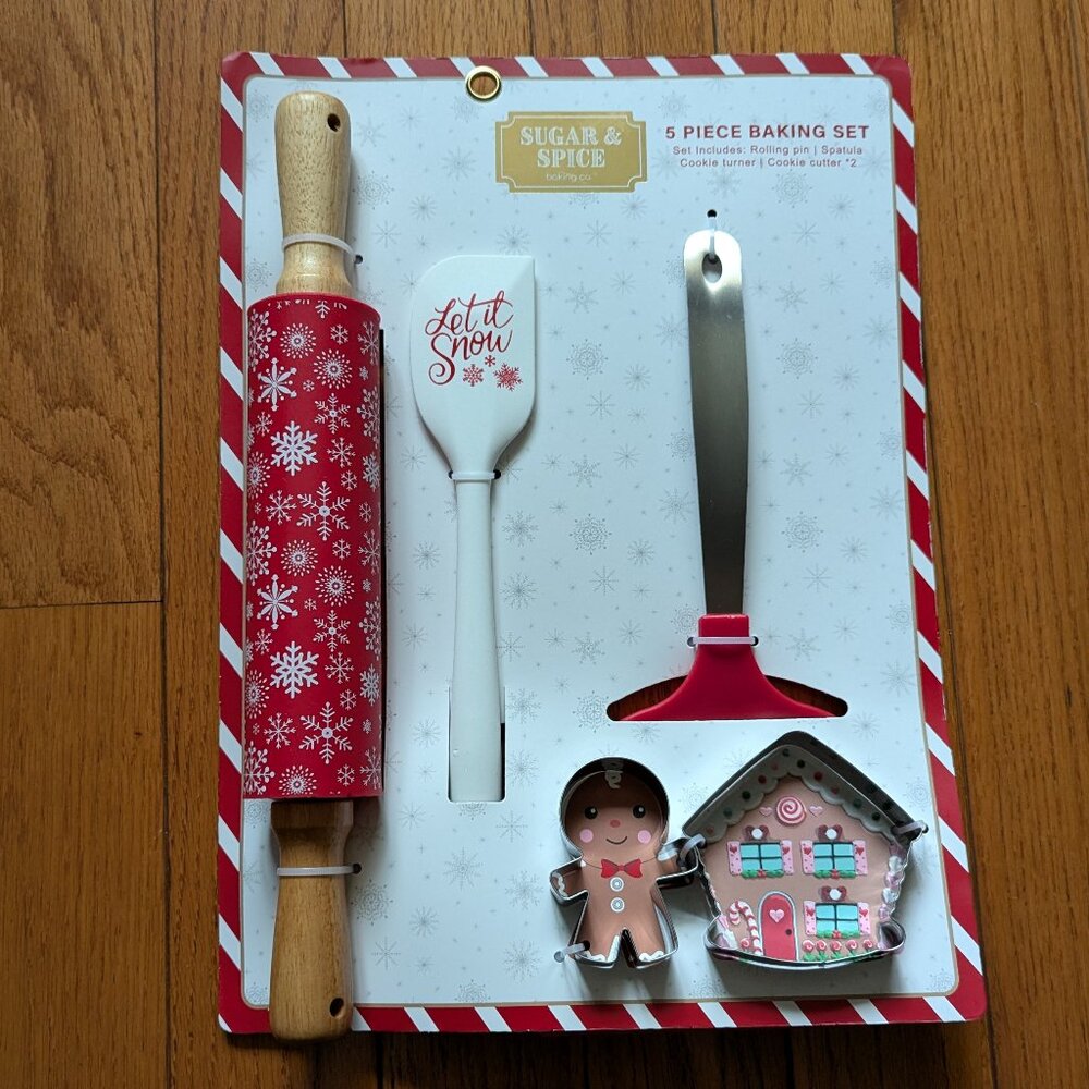 Sugar and Spice 5-Piece holiday Baking Set